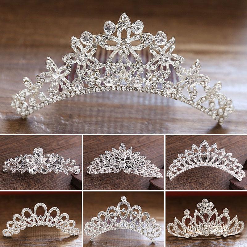 Children Mini Crowns Hair Comb Crystal Bridal Tiaras Princess Crown For Women Girls Rhinestone Pearl Wedding Bridal Tiara Gift Gold Champagne Crystal Bridal Pageant Prom Rhinestone Headbands Wedding Hair Crowns