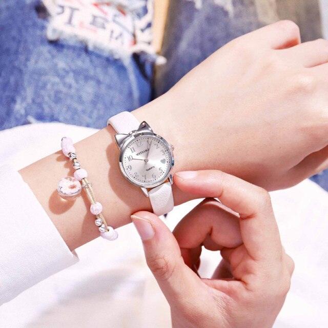 Children Quartz Watch Fashion Student Watch Analog Watch Leather Strap Quartz Watch Children Set Bracelet Watch Leather Band Luxury Quartz Watches Elegant Design For Womens