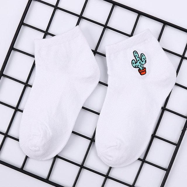 Children's Cotton Socks Cute Cartoon Fruit Embroidery Socks Comfortable Cartoon Socks Combed Out Of Pure Cotton Soft Comfortable Crew Socks For Kids