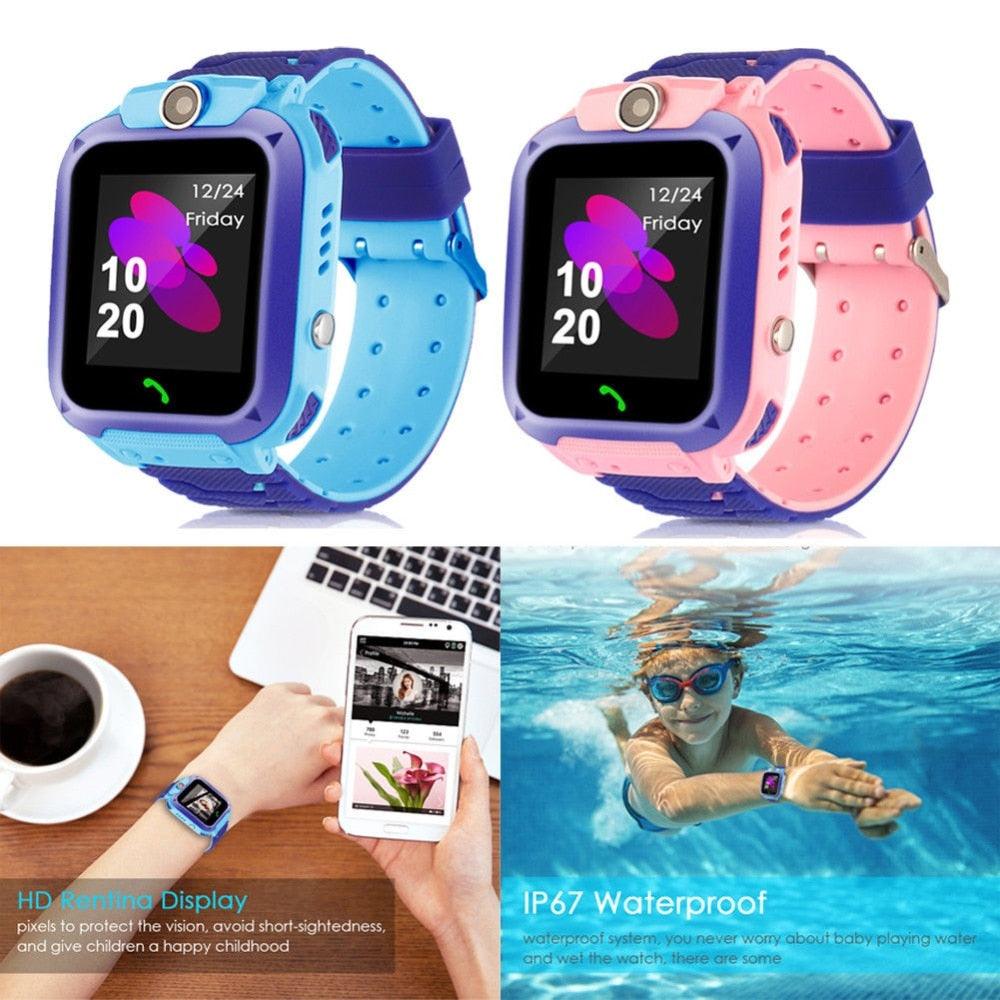 Children Smart Watch SOS Phone Watch Smartwatch For Kids With Sim Card Photo Waterproof Touch Screen Game Watch With 360° Rotated Body Design Waterproof Kids Smartwatch With SOS Call Music Player Camera