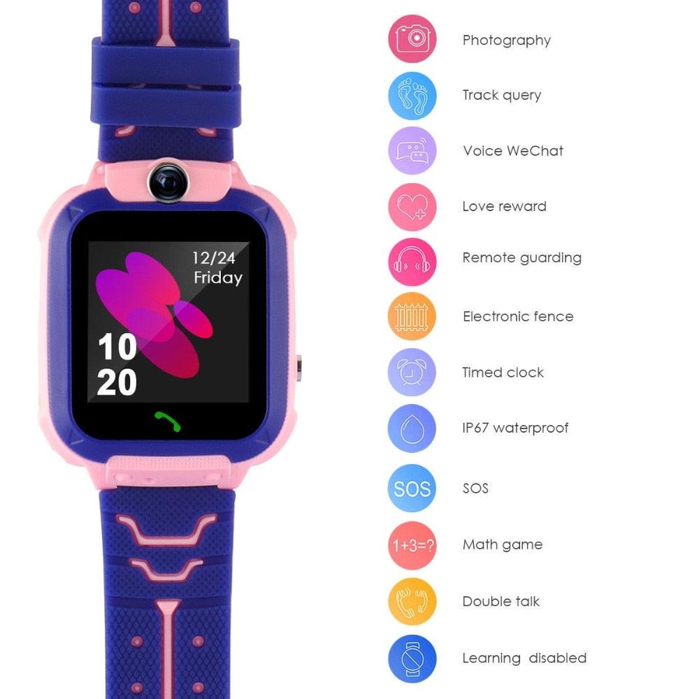 Children Smart Watch SOS Phone Watch Smartwatch For Kids With Sim Card Photo Waterproof Touch Screen Game Watch With 360° Rotated Body Design Waterproof Kids Smartwatch With SOS Call Music Player Camera