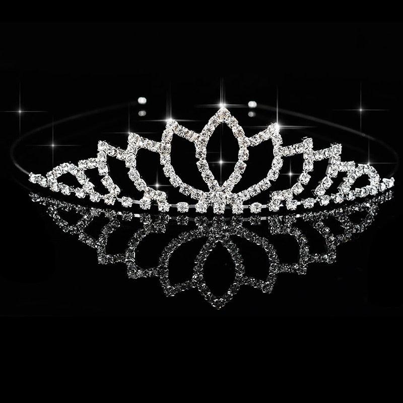 Children Tiaras And Crowns Headband Kids Girls Bridal Crystal Crown Wedding Party Accessories Hair Jewelry Ornaments Headpiece Bride Wedding Rhinestone Tiara Crown Gift Hair Accessories Children Princess Memorial Jewelry