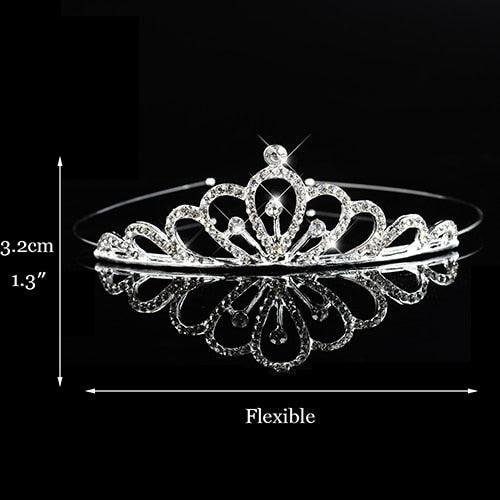 Children Tiaras And Crowns Headband Kids Girls Bridal Crystal Crown Wedding Party Accessories Hair Jewelry Ornaments Headpiece Bride Wedding Rhinestone Tiara Crown Gift Hair Accessories Children Princess Memorial Jewelry