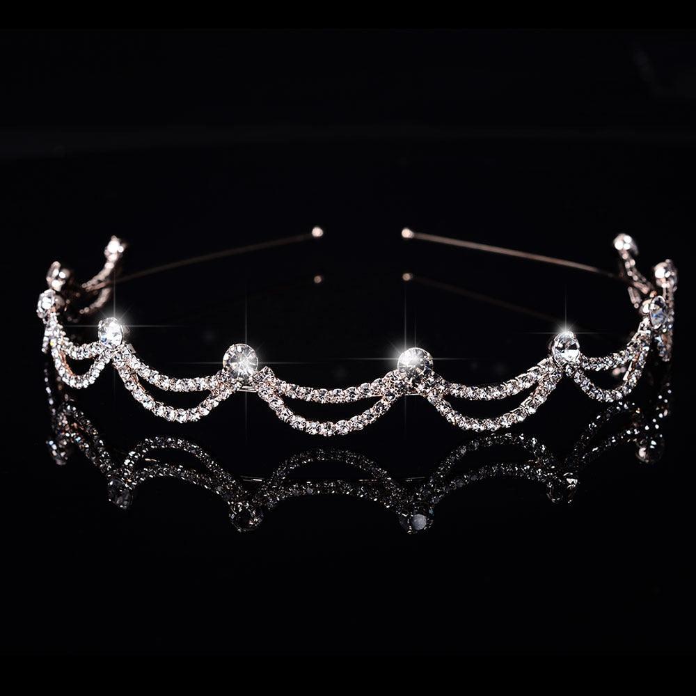 Children Tiaras And Crowns Headband Kids Girls Bridal Crystal Crown Wedding Party Accessories Hair Jewelry Ornaments Headpiece Bride Wedding Rhinestone Tiara Crown Gift Hair Accessories Children Princess Memorial Jewelry