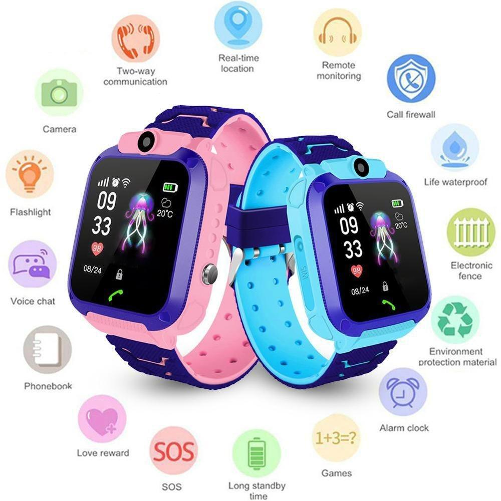 Childrens Smart Watch Kids Phone Watch Smartwatch For Boys Girls With Sim Card Photo Waterproof Smartwatches With Tracker HD Touch Screen For Kids Games Alarm Clock Camera Digital Wrist Watch Smartwatch Christmas Birthday Gifts