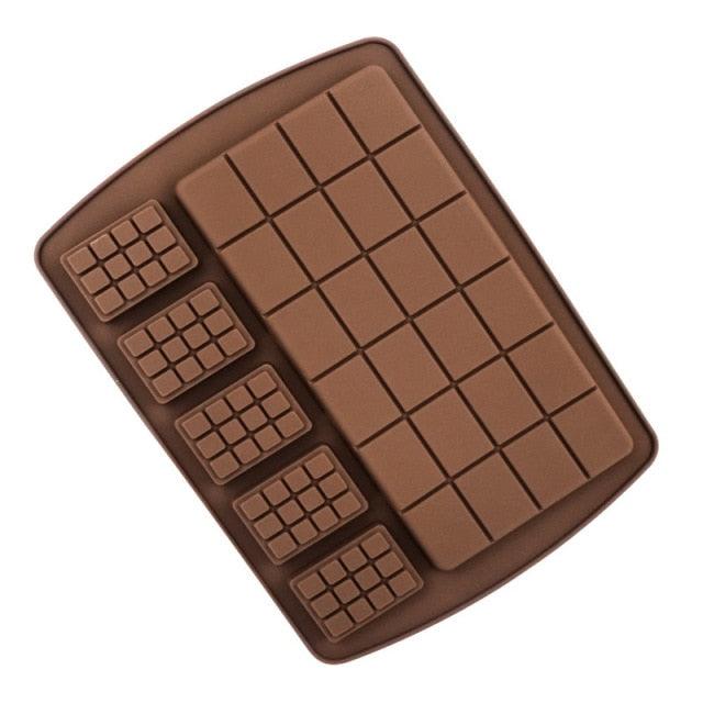 Chocolate Mold Silicone Waffle Pudding Baking Tool Love Fragments Shapes Mould Chocolate Chip Mold Baking Tool Cake Mold Popsicle Molds Non-Stick Silicone Candy Molds