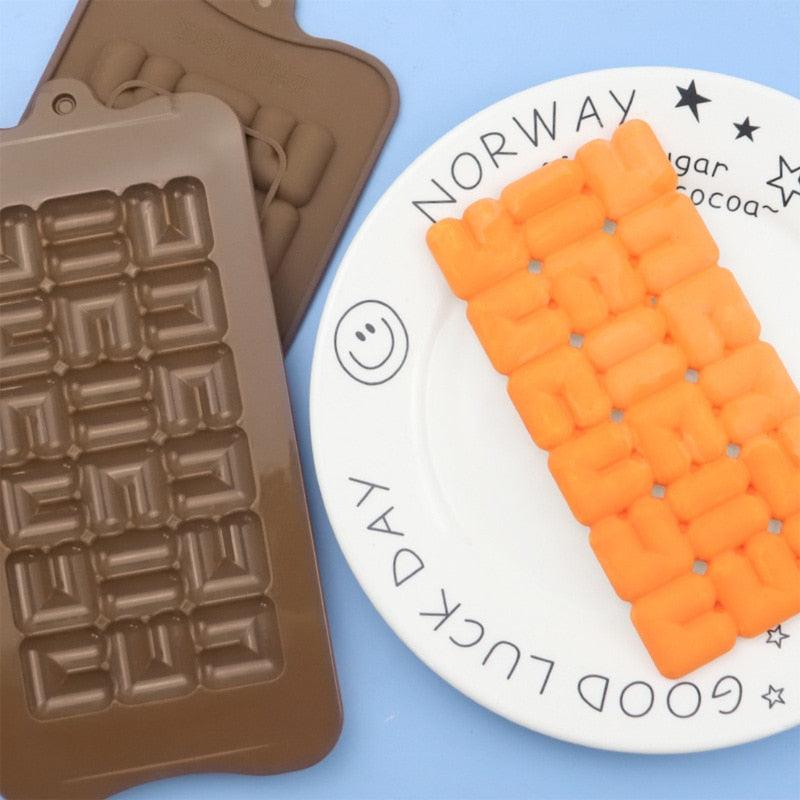 Chocolate Mold Silicone Waffle Pudding Baking Tool Love Fragments Shapes Mould Chocolate Chip Mold Baking Tool Cake Mold Popsicle Molds Non-Stick Silicone Candy Molds