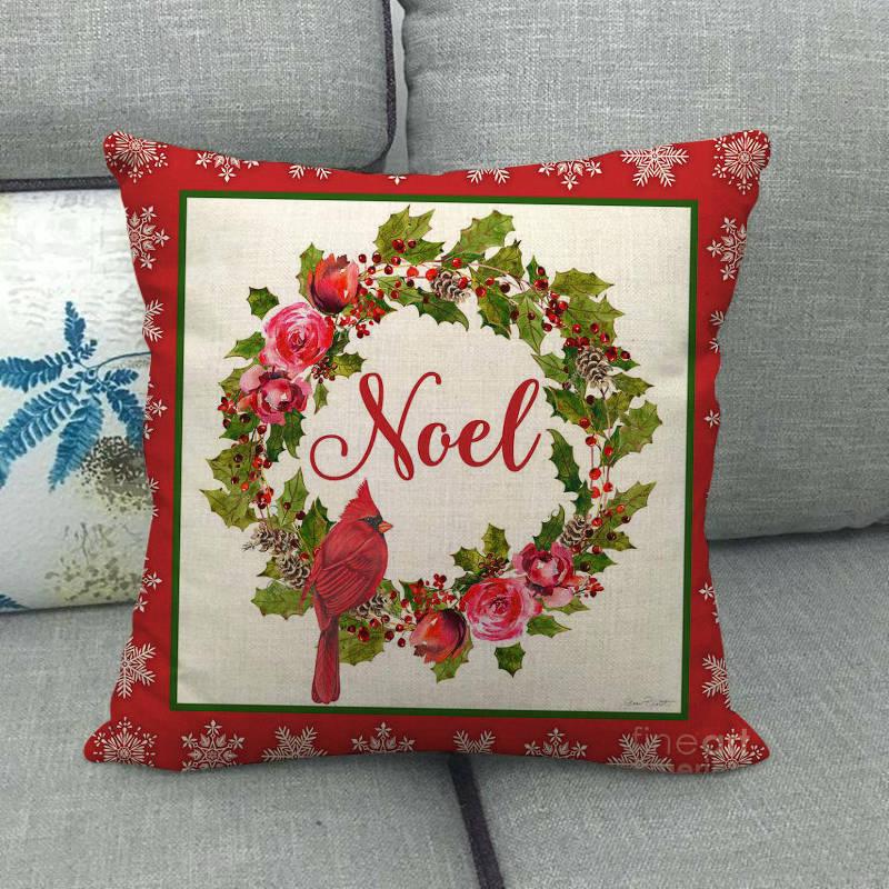 Christmas Pillowcase Sofa Cushion Cover Christmas Pillow Covers Merry Christmas Series Santa Claus Snowman With Xmas Gift Decorations Throw Pillow Linen Pillow Case 45x45CM