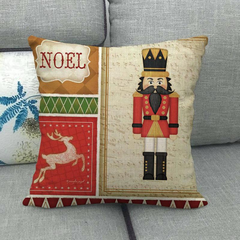 Christmas Pillowcase Sofa Cushion Cover Christmas Pillow Covers Merry Christmas Series Santa Claus Snowman With Xmas Gift Decorations Throw Pillow Linen Pillow Case 45x45CM