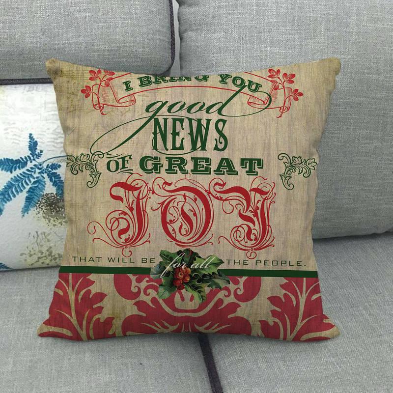 Christmas Pillowcase Sofa Cushion Cover Christmas Pillow Covers Merry Christmas Series Santa Claus Snowman With Xmas Gift Decorations Throw Pillow Linen Pillow Case 45x45CM