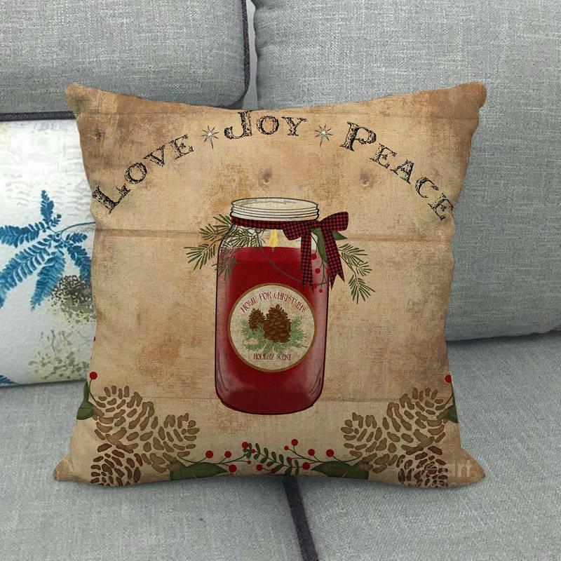 Christmas Pillowcase Sofa Cushion Cover Christmas Pillow Covers Merry Christmas Series Santa Claus Snowman With Xmas Gift Decorations Throw Pillow Linen Pillow Case 45x45CM