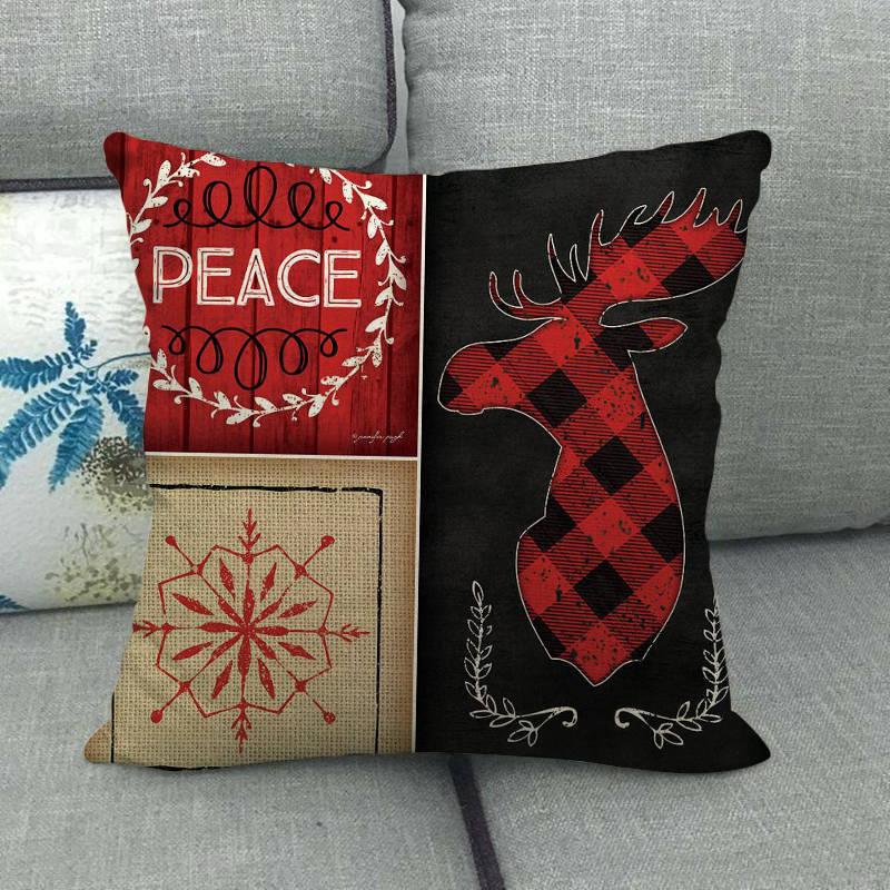 Christmas Pillowcase Sofa Cushion Cover Christmas Pillow Covers Merry Christmas Series Santa Claus Snowman With Xmas Gift Decorations Throw Pillow Linen Pillow Case 45x45CM