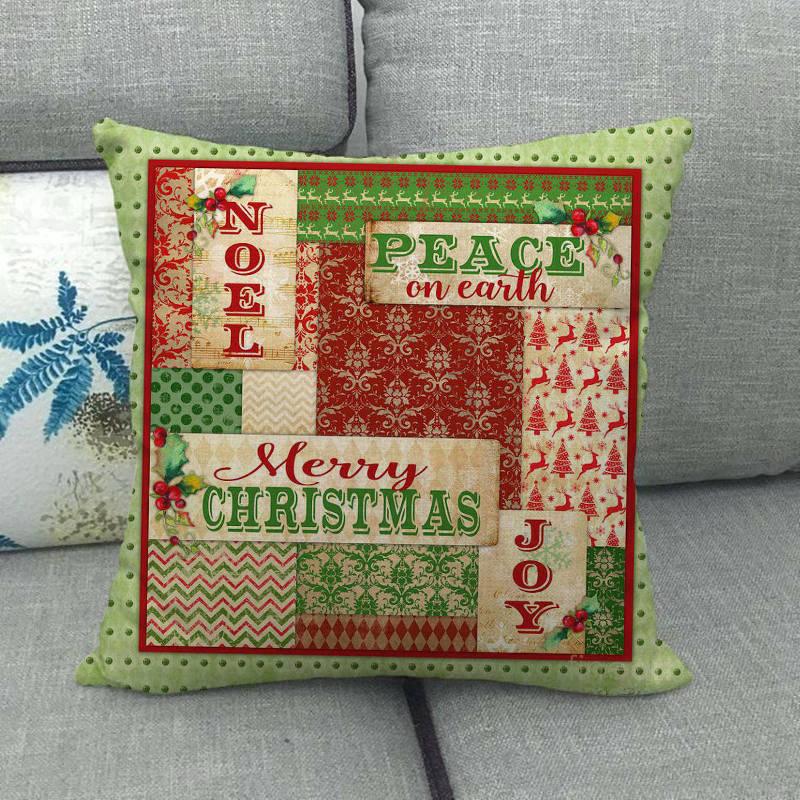 Christmas Pillowcase Sofa Cushion Cover Christmas Pillow Covers Merry Christmas Series Santa Claus Snowman With Xmas Gift Decorations Throw Pillow Linen Pillow Case 45x45CM