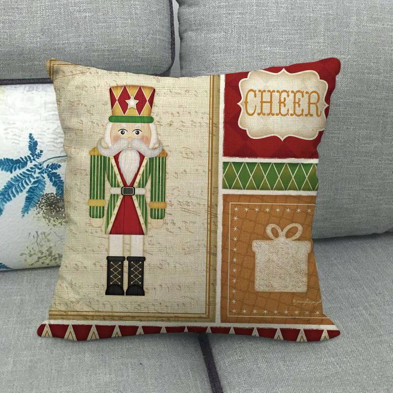 Christmas Pillowcase Sofa Cushion Cover Christmas Pillow Covers Merry Christmas Series Santa Claus Snowman With Xmas Gift Decorations Throw Pillow Linen Pillow Case 45x45CM