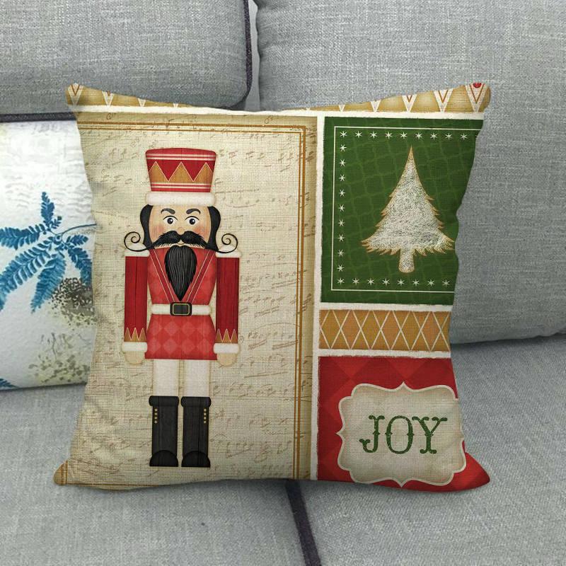 Christmas Pillowcase Sofa Cushion Cover Christmas Pillow Covers Merry Christmas Series Santa Claus Snowman With Xmas Gift Decorations Throw Pillow Linen Pillow Case 45x45CM