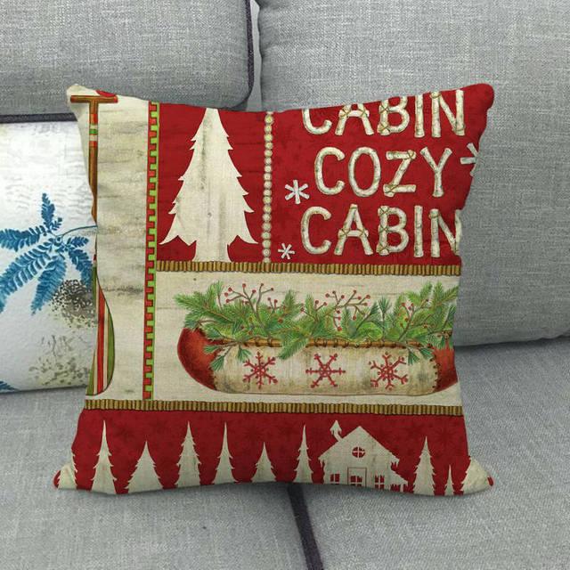 Christmas Pillowcase Sofa Cushion Cover Christmas Pillow Covers Merry Christmas Series Santa Claus Snowman With Xmas Gift Decorations Throw Pillow Linen Pillow Case 45x45CM