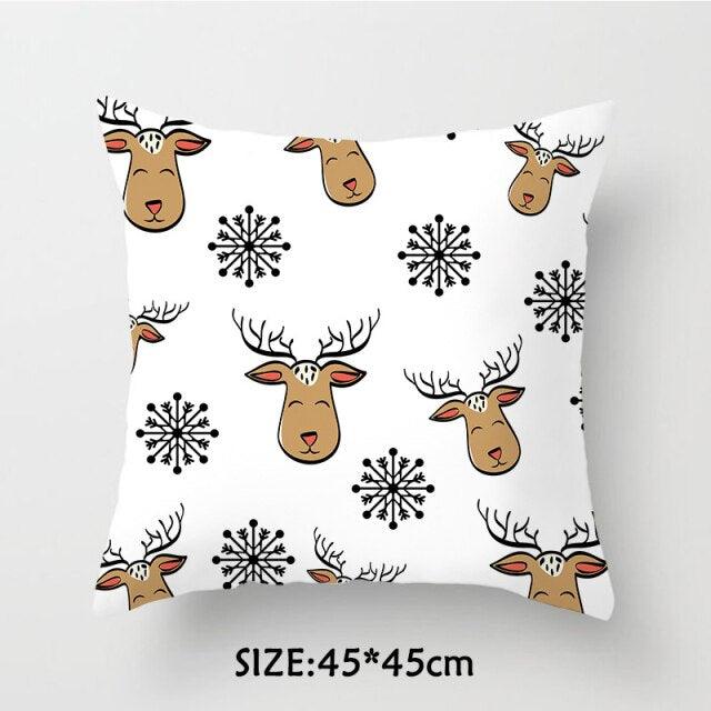 Christmas Pillowcase Tree Santa Claus Cushion Cover Christmas Pillow Case Decorative Santa Claus Xmas Throw Pillowcase Cotton Linen Square Cushion Pillow Covers