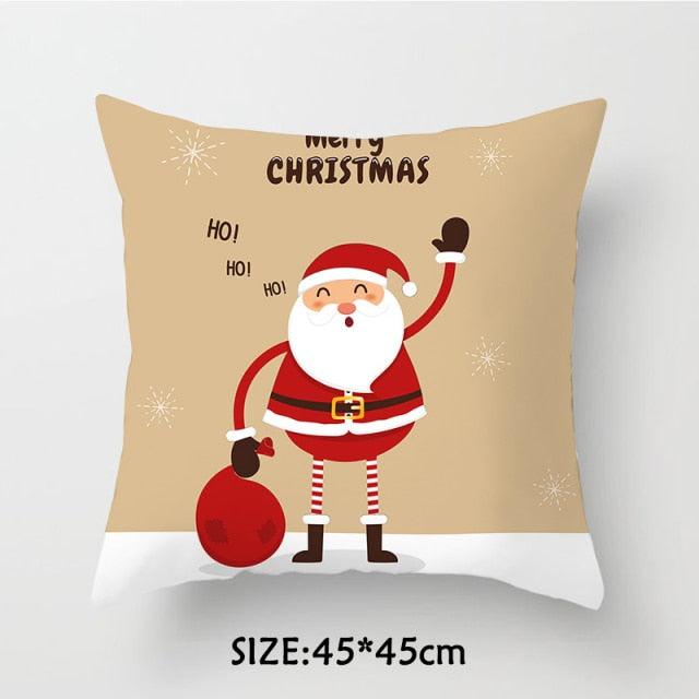 Christmas Pillowcase Tree Santa Claus Cushion Cover Christmas Pillow Case Decorative Santa Claus Xmas Throw Pillowcase Cotton Linen Square Cushion Pillow Covers