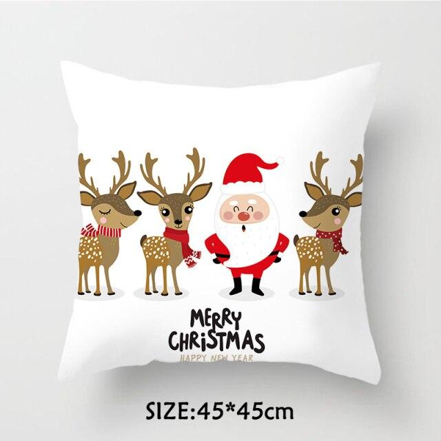 Christmas Pillowcase Tree Santa Claus Cushion Cover Christmas Pillow Case Decorative Santa Claus Xmas Throw Pillowcase Cotton Linen Square Cushion Pillow Covers