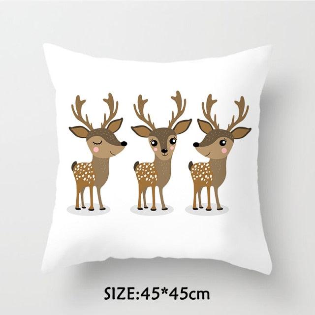 Christmas Pillowcase Tree Santa Claus Cushion Cover Christmas Pillow Case Decorative Santa Claus Xmas Throw Pillowcase Cotton Linen Square Cushion Pillow Covers