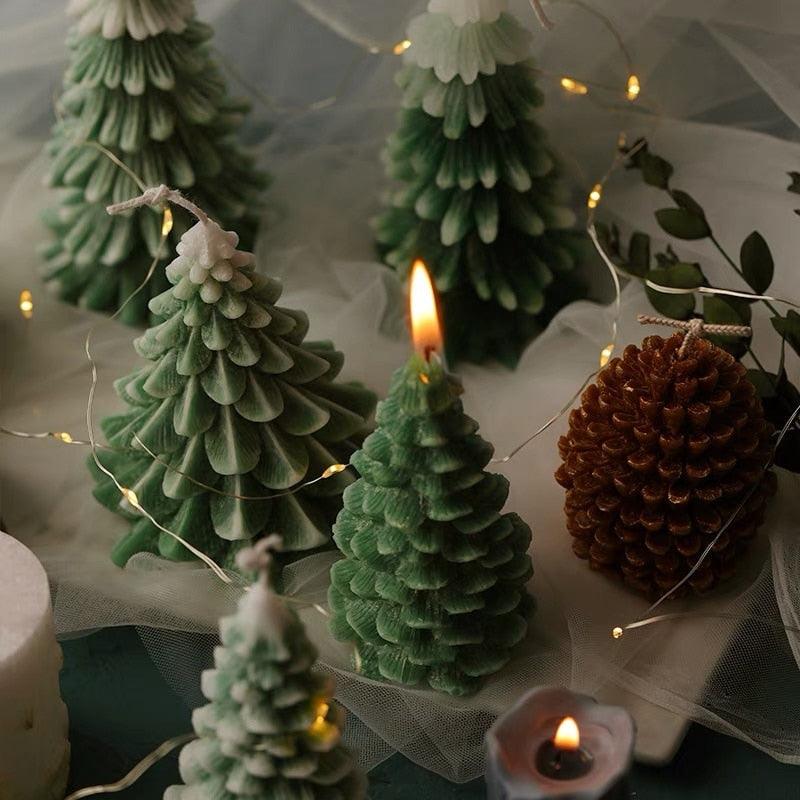 Christmas Pine Cones Candles Pine Cone Candles For Christmas Tree Shape Candle Scented Christmas Candle Christmas Decoration Candle Elk Christmas Tree Scented Candle Home Creative Gifts