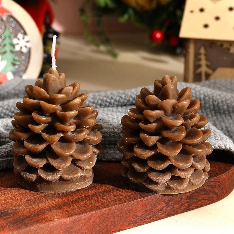 Christmas Pine Cones Candles Pine Cone Candles For Christmas Tree Shape Candle Scented Christmas Candle Christmas Decoration Candle Elk Christmas Tree Scented Candle Home Creative Gifts