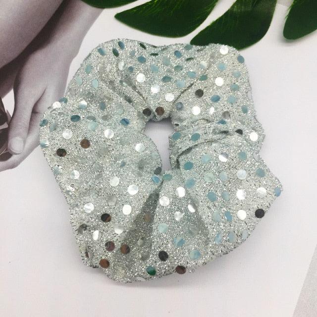 Christmas Scrunchies Women Elastic Sequin Hair Ring Velvet Ponytail Hair Rope Hair Bands Ponytail Holder Scrunchy Hair Ties Ponytail Holder Accessories for Women