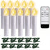 Christmas Tree Clip Candle Warm White Battery Operated Waterproof LED Flameless Taper Ivory Floating Candles with Remote Timer Ideal For Home Flameless Flashing With Remote And Suction Cup LED Candles For Halloween Birthday Garden Decoration