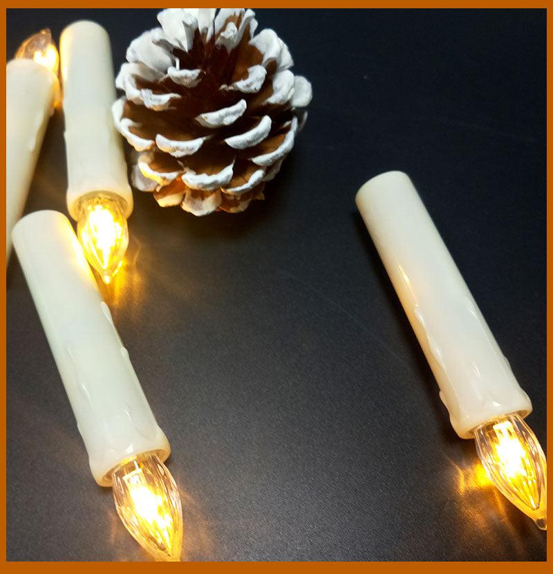 Christmas Tree Clip Candle Warm White Battery Operated Waterproof LED Flameless Taper Ivory Floating Candles with Remote Timer Ideal For Home Flameless Flashing With Remote And Suction Cup LED Candles For Halloween Birthday Garden Decoration