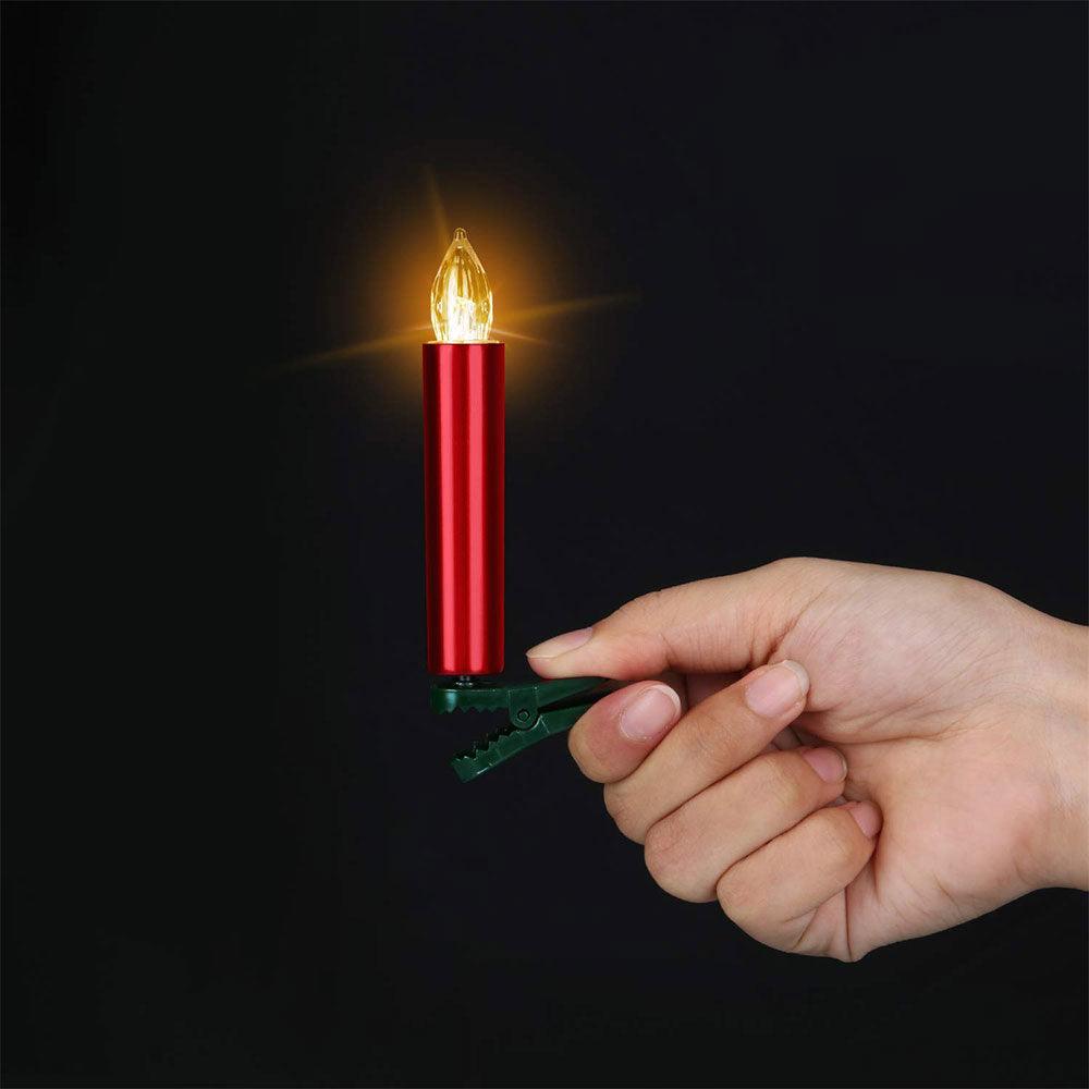 Christmas Tree Clip LED Candle Waterproof LED Flameless Taper Ivory Floating Candles with Remote Timer and Dimmable, Ideal for Home Indoor Outdoor Christmas Trees Lamp Simulation Flame Light Warm Candle Family Party Birthday Party Decorated With Candles