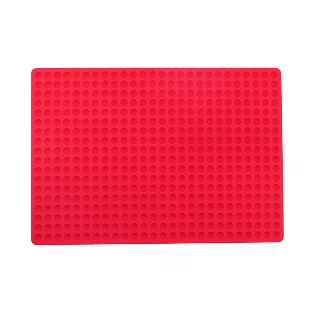 Circular Hole Silicone Grill Mat BBQ Mat Barbecue Roast Chicken Mat Baking Pan Mat Multifunctional Microwave Mat Table Placemat Pyramid Pan Non Stick Fat Reducing Silicone Baking Mat Oven Cooking Baking BBQ Mat Sheets