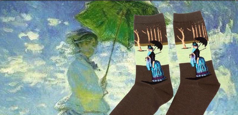 Classic Autumn Winter Retro Personality Art Van Gogh Mural World Famous Oil Painting Female Sock For Men And Women