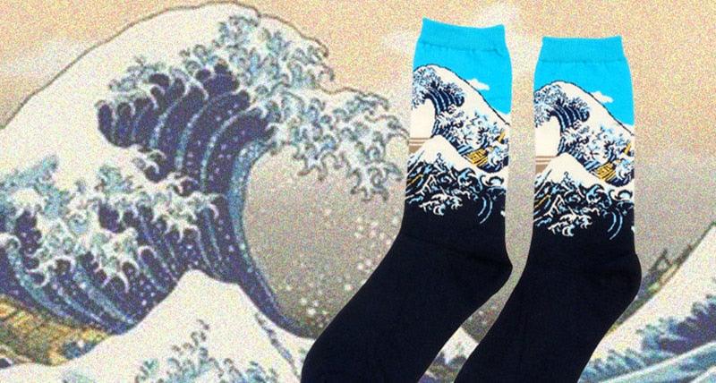 Classic Autumn Winter Retro Personality Art Van Gogh Mural World Famous Oil Painting Female Sock For Men And Women