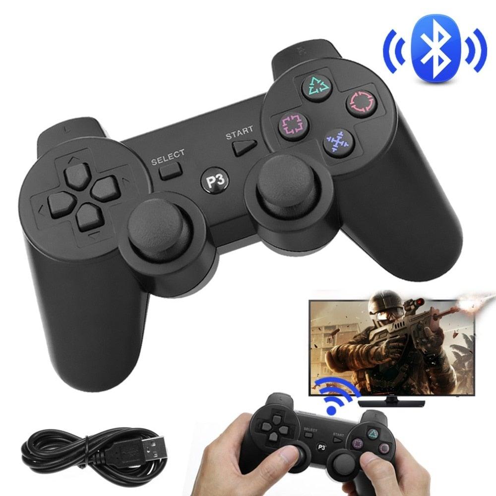 Classic Blue Bluetooth Wireless Joystick Gamepad Controller Compatible With PC Monitor Laptop - STEVVEX Game - 221, all in one game controller, best quality joystick, black gamepad, bluetooth support available, bluetooth wireless gamepad, classic joystick, controller for pc, game, Game Controller, Game Pad, Ggaming controller, joystick, joystick for games, wireless gamepad - Stevvex.com