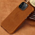 Classic Brown Genuine Leather Phone Case for iPhone 13 14 Pro Max 12 Mini 11 12 Pro Max Leather Cover Bumper Phone Case Compatible With iPhone Genuine Leather Slim Back Cover