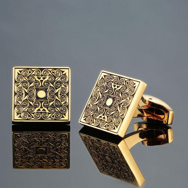 Classic Business Gift For Men Unique Square Luxury Square Cufflinks Anniversary Husband Present Elegant Design Cuff Links Set Men Wedding Party Cufflinks