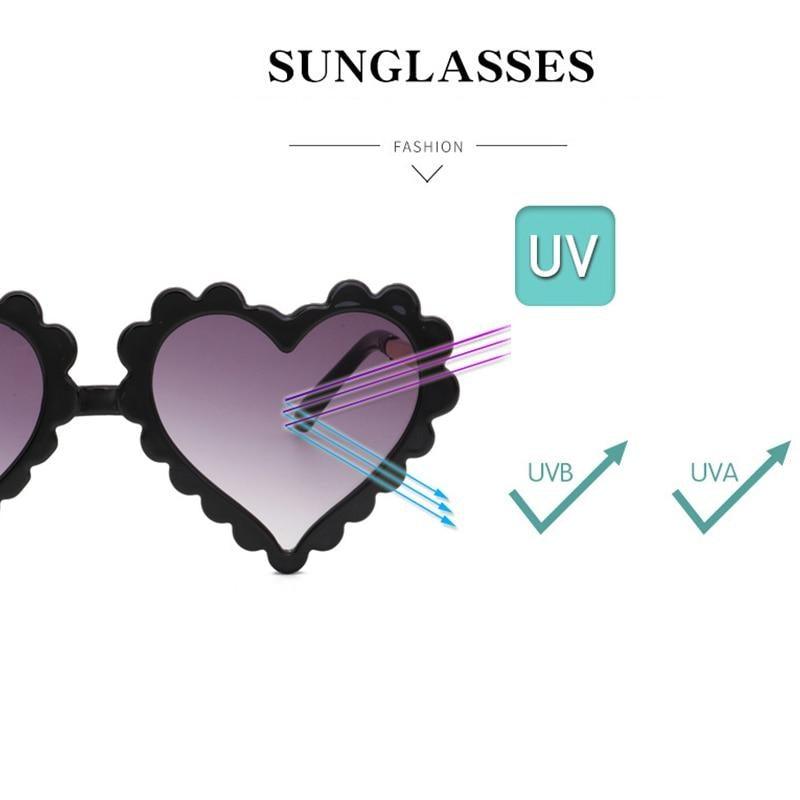 Classic Children's Fashionable  Cute Heart-Shaped Sunglasses  Designer Personalized Flower  Love Baby Sunglasses  Block 90% Of UVB and UVA Rays over sized heart shaped sunglasses