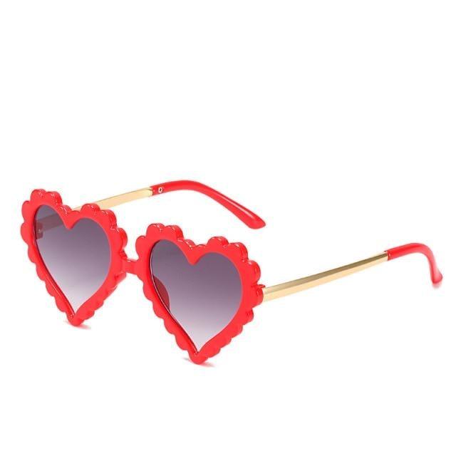 Classic Children's Fashionable  Cute Heart-Shaped Sunglasses  Designer Personalized Flower  Love Baby Sunglasses  Block 90% Of UVB and UVA Rays over sized heart shaped sunglasses