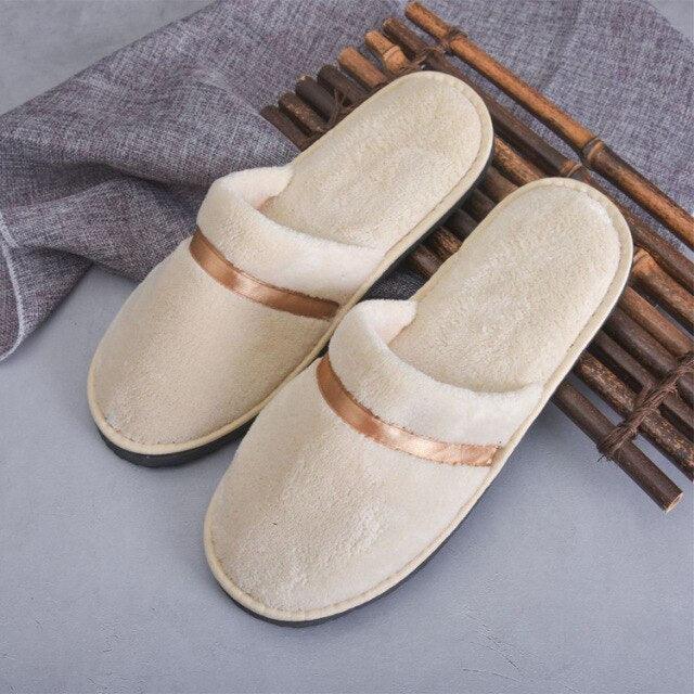 Classic Comfy Plush Slippers Star Thickening Antiskid Hotel Guest Room Home Slip On House Slippers For Women Indoor Outdoor Women's Bedroom Slippers Warm Soft Unisex Slippers