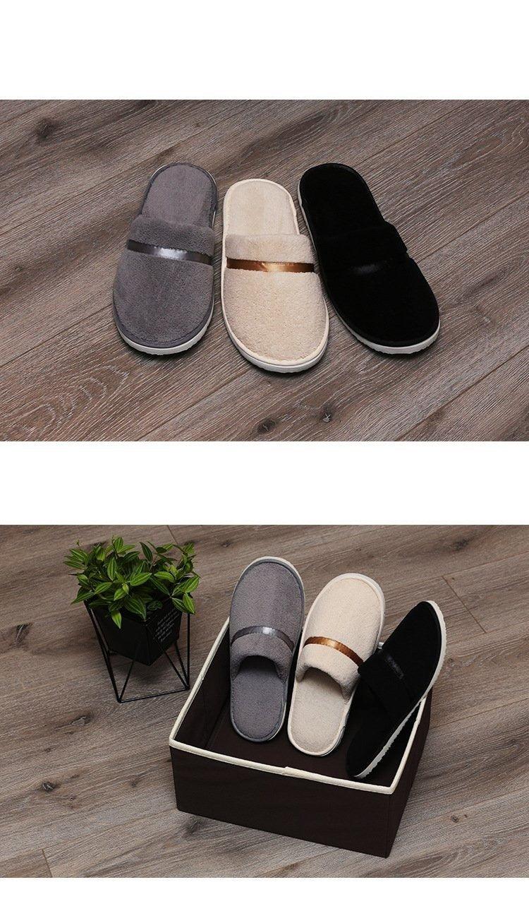 Classic Comfy Plush Slippers Star Thickening Antiskid Hotel Guest Room Home Slip On House Slippers For Women Indoor Outdoor Women's Bedroom Slippers Warm Soft Unisex Slippers