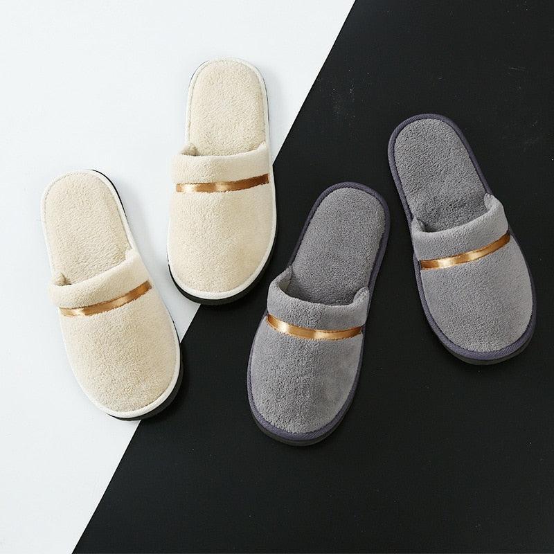 Classic Comfy Plush Slippers Star Thickening Antiskid Hotel Guest Room Home Slip On House Slippers For Women Indoor Outdoor Women's Bedroom Slippers Warm Soft Unisex Slippers