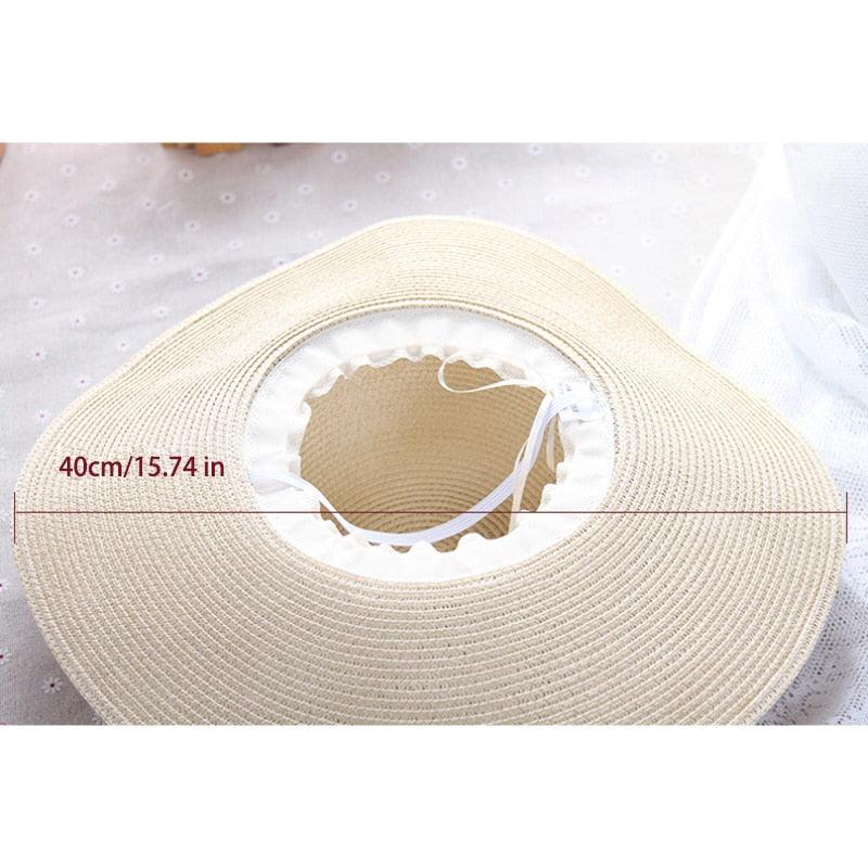 Classic Design Wide Elegant Hat New Simple Foldable Wide Floppy Girls Straw Hat Sun Hat Beach Women Summer Hat UV Protect Travel Cap Lady Cap Female Outdoor Summer Hat