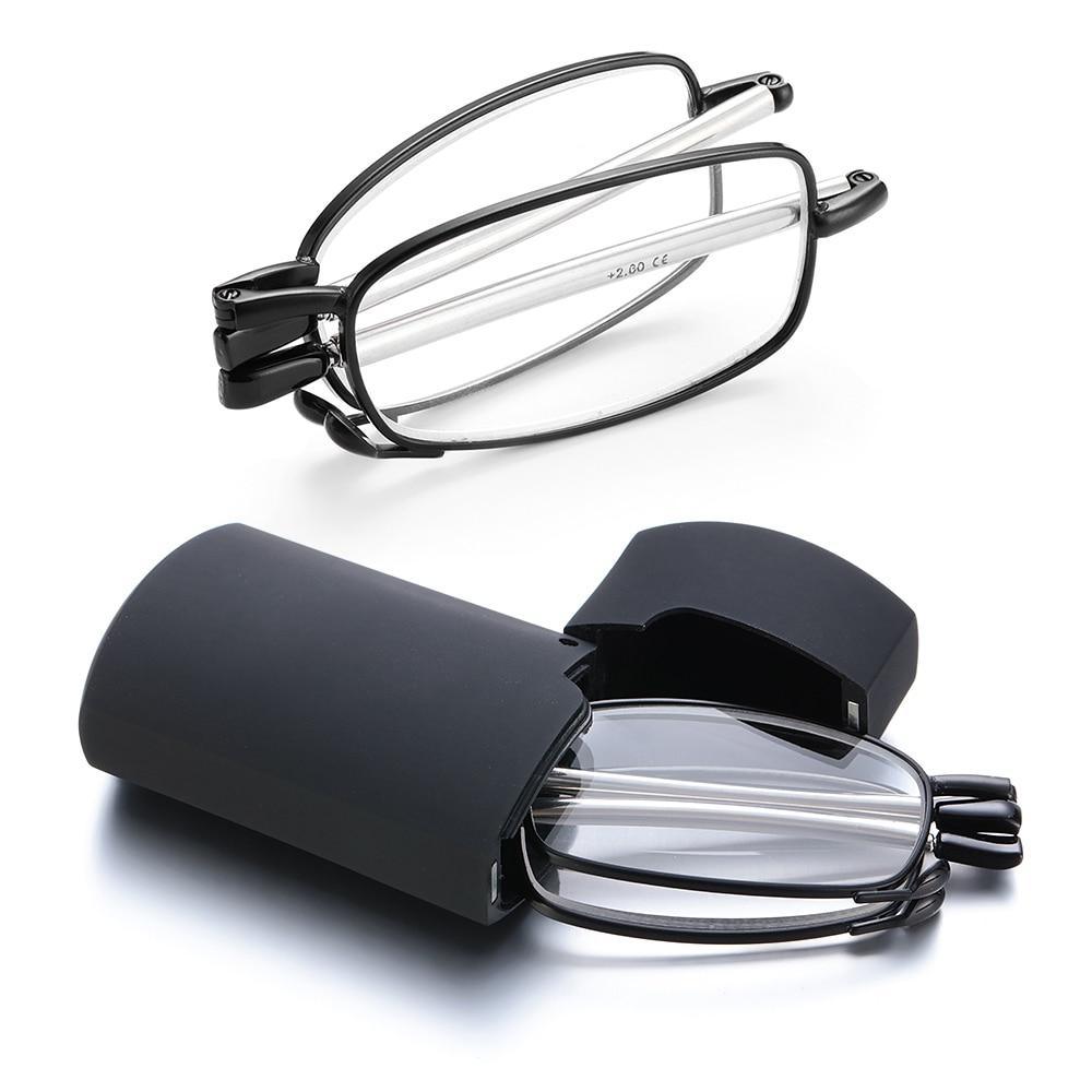 Classic Fashionable Folding Reading Glasses With Case  For Men Women Telescopic Rotation Eyeglasses Includes Glasses Case Blue Light Blocking Reading Glasses Folding Reading Glasses, Small Folding Readers for Men Women