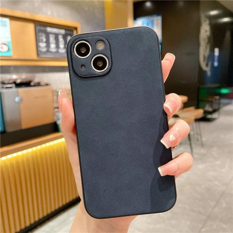 Classic Leather Case for iPhone Matte Texture Leather Phone Case For iPhone 13 12 11 Pro Max XS Max XR X 7 8 Plus 14Pro Luxury Shockproof Bumper Soft Back Cover