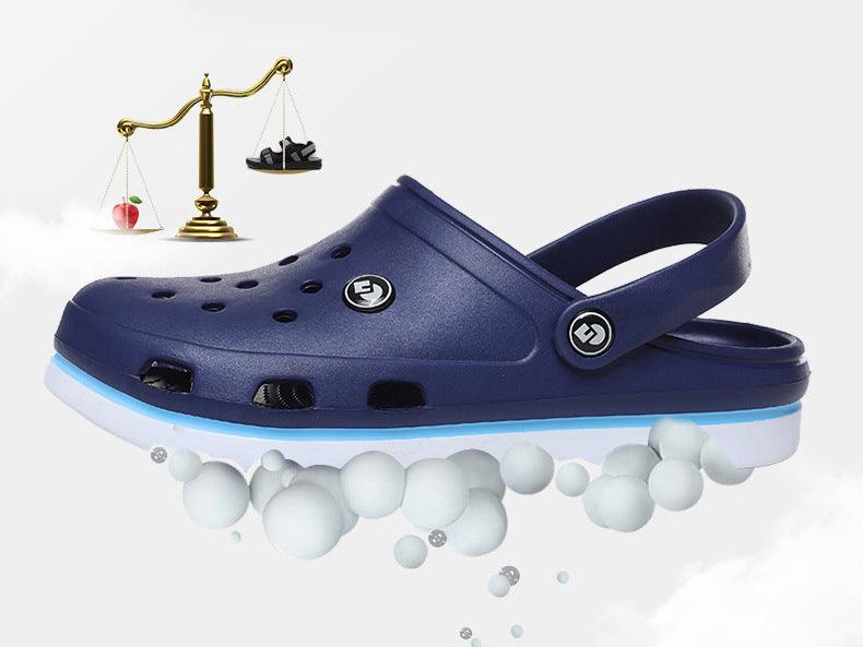 Classic Men Clogs Slippers Soft Bottom Beach Fashion Clogs Men Sandals Comfortable Breathable Ankle-Wrap Anti-Slip Casual Water Shoe Beach Shower Sandals Summer Slippers