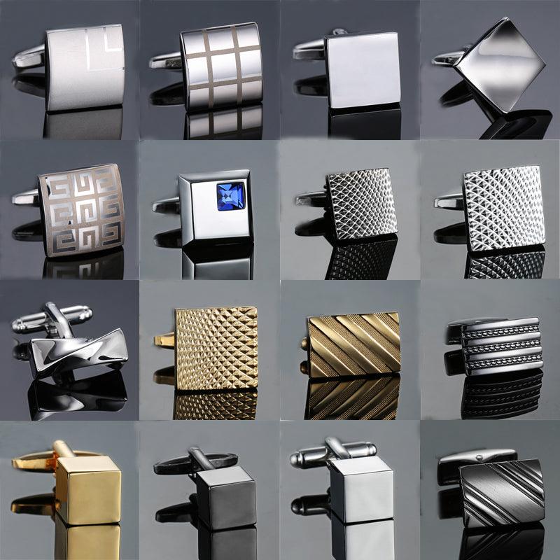 Classic Men Quality Novelty Cuff Links Elegant Cufflinks Mans Suit Accessories Luxury Wedding Jewelry For Men Tuxedo Shirts Business Rectangle Cufflinks Father's Gifts