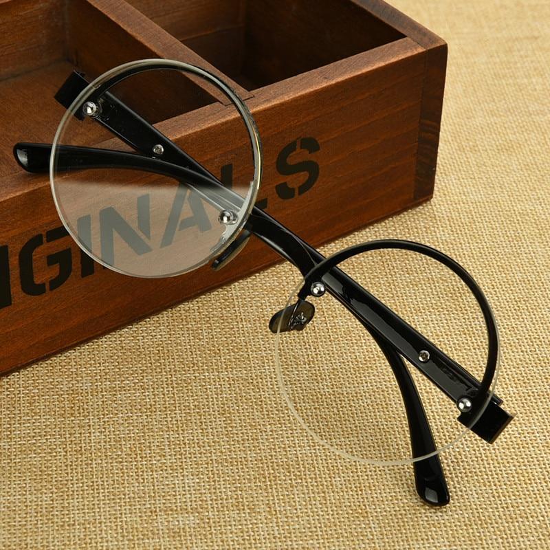 Classic Natural Crystal Glass Stone Reading Glasses Male High Definition Anti Fatigue Round Brown Reading Glasses Female Lightweight Thin Steel Frame With Compact Case For Daily Use