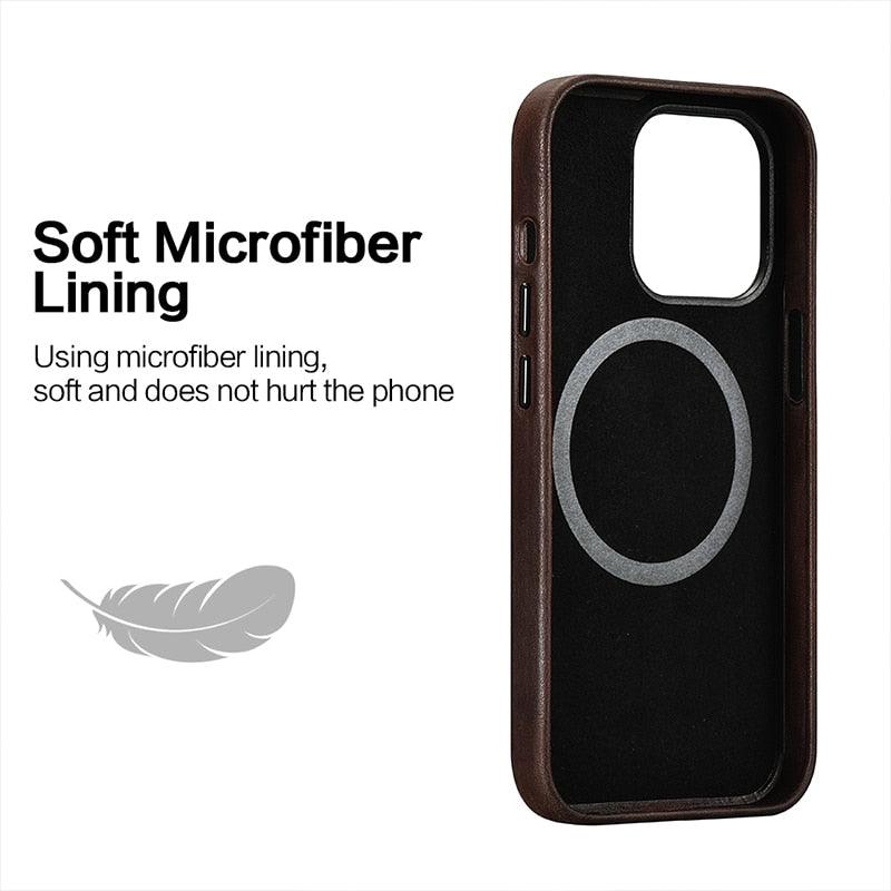 Classic Simple Brown Black Shockproof Drop Proof Phone Case Protective Genuine Leather Case for iPhone 13 Pro Max Business Case for iPhone 13 Mini Classic Magnetic Charging Phone Back Cover