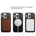 Classic Simple Brown Black Shockproof Drop Proof Phone Case Protective Genuine Leather Case for iPhone 13 Pro Max Business Case for iPhone 13 Mini Classic Magnetic Charging Phone Back Cover