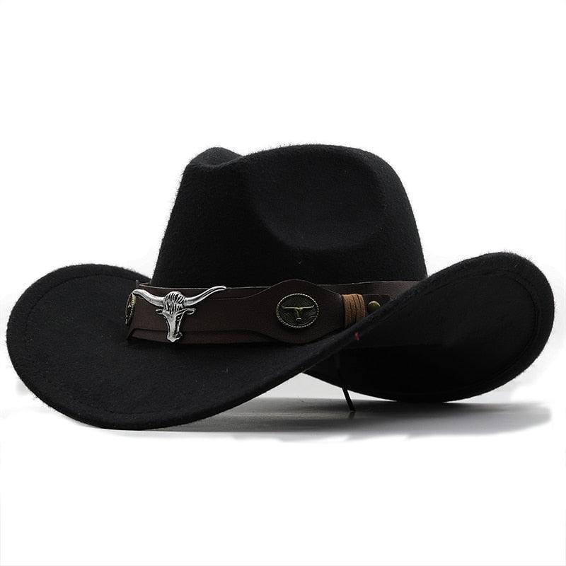 Classic Simple Women Men Wool Western Cowboy Hat Women Men's Western Cowboy Unisex Hat Gentleman Wide Brim Hat Dad Cowgirl Hats Cowgirl Hats With Wide Belt